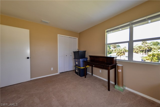 view of carpeted office