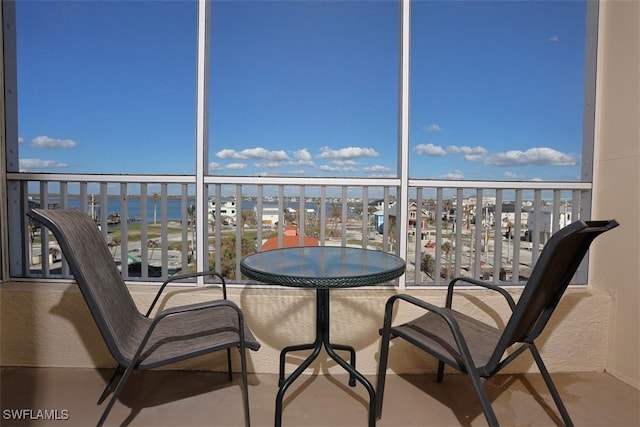 balcony with a water view