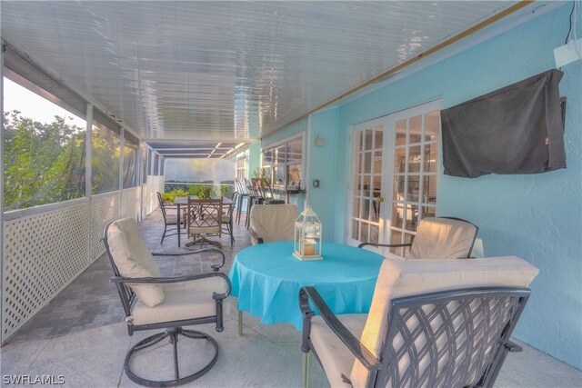 sunroom with french doors