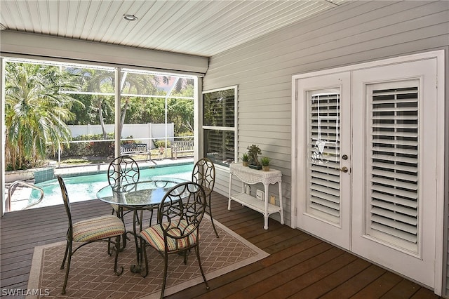 view of sunroom