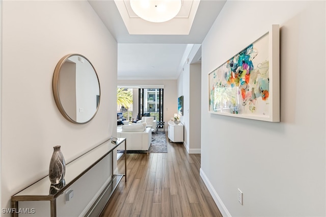 hall featuring hardwood / wood-style floors