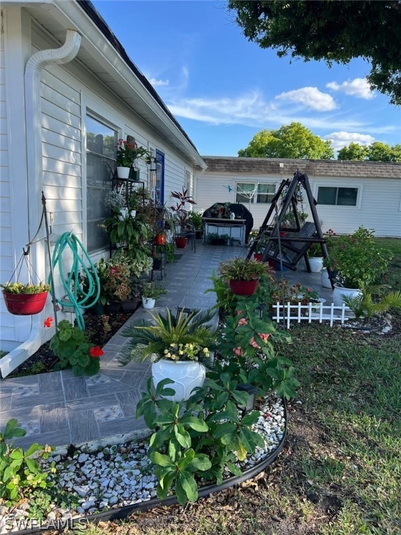 view of yard with a patio area