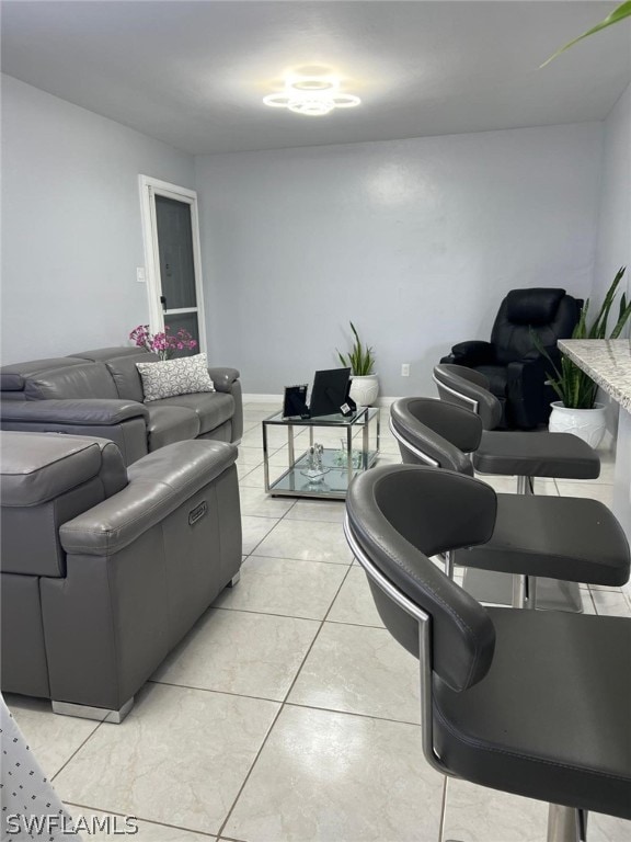 view of tiled living room