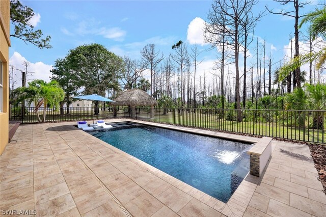 view of pool featuring a patio area