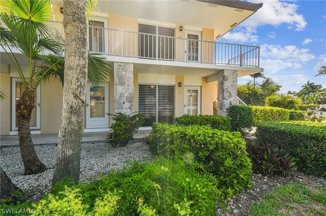 exterior space with a balcony