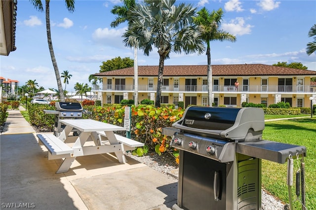 view of patio featuring grilling area