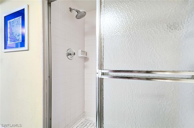 bathroom featuring walk in shower