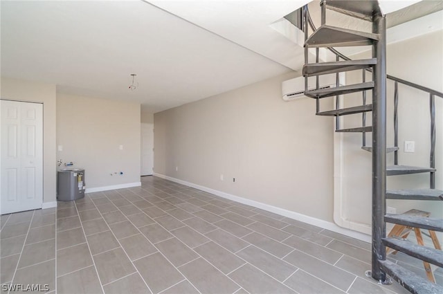 interior space featuring an AC wall unit and tile patterned flooring