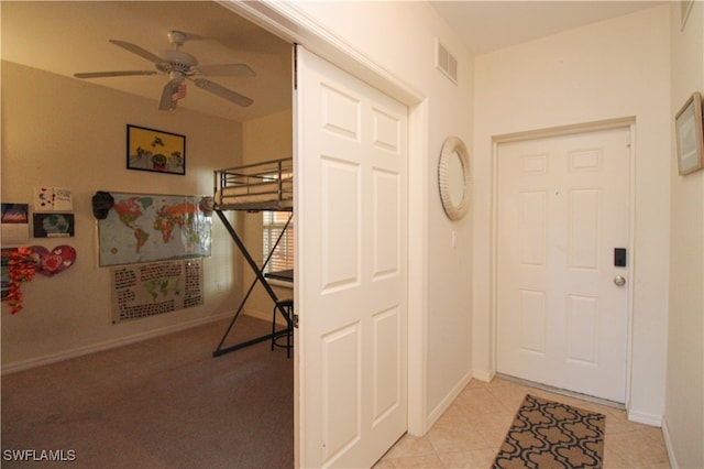 interior space with light tile patterned flooring