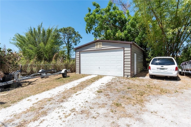 view of garage