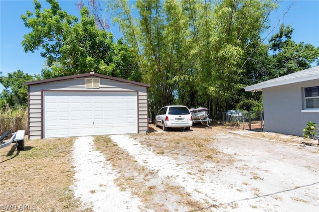 view of garage