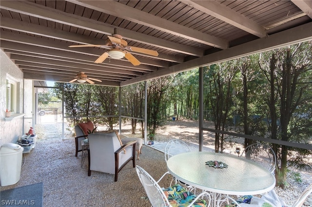 view of patio / terrace with ceiling fan