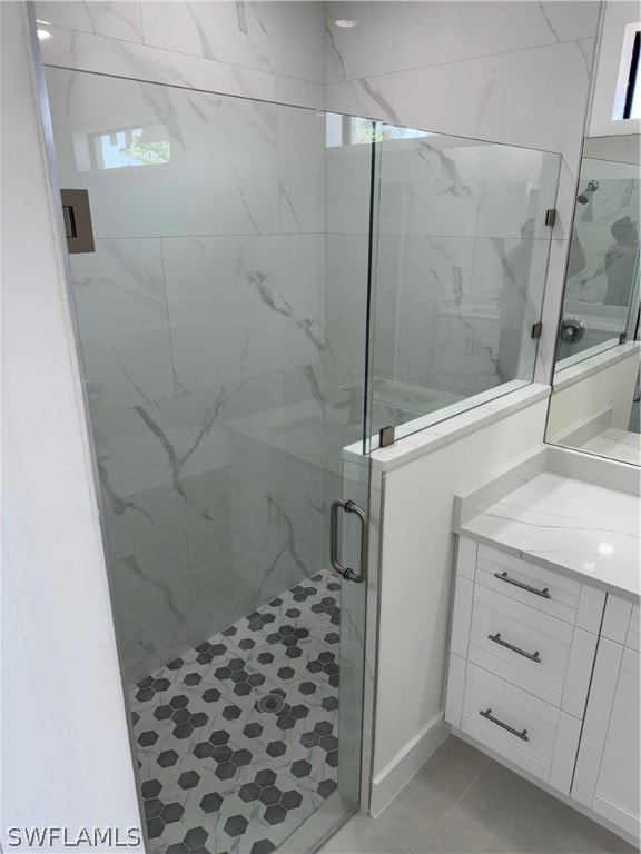 bathroom with tile flooring