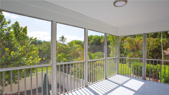 view of unfurnished sunroom