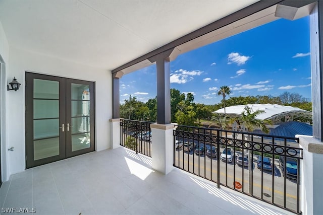 balcony with french doors