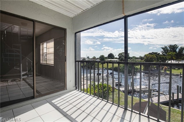 balcony with a water view