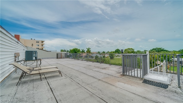 view of terrace featuring central AC