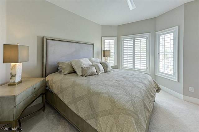 bedroom featuring carpet and multiple windows