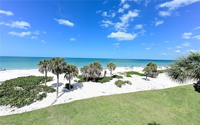 water view featuring a beach view