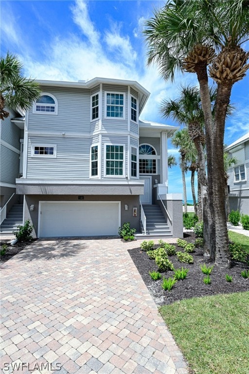 view of front of home with a garage