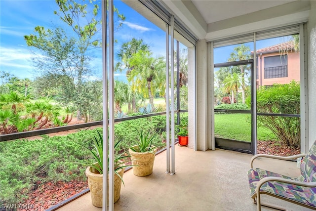 view of sunroom