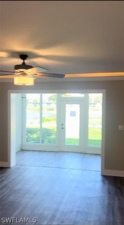 spare room with plenty of natural light and ceiling fan