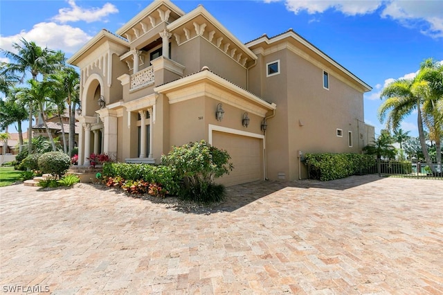 view of front of home with a garage