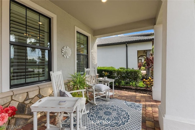 view of patio / terrace featuring covered porch