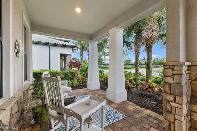 view of patio with a porch