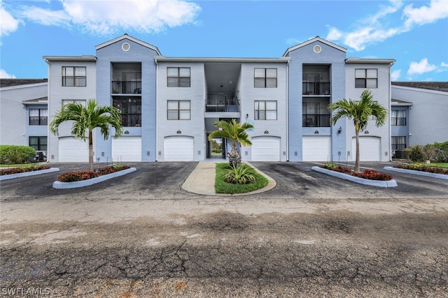 view of building exterior featuring a garage