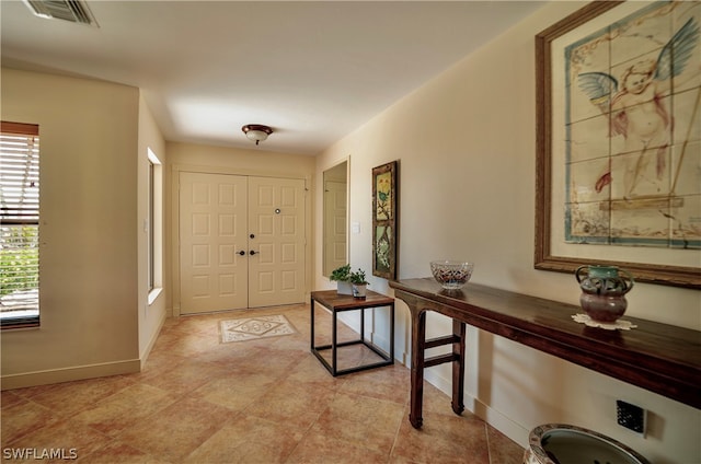 view of tiled foyer