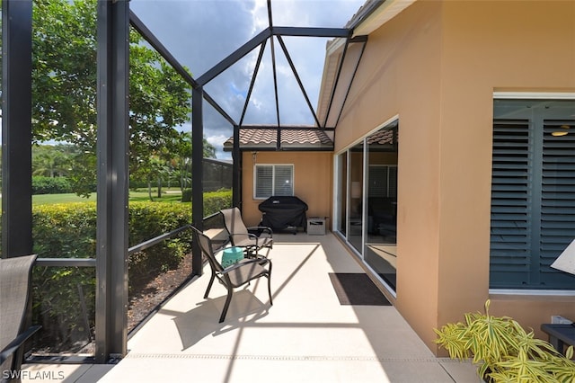 view of sunroom