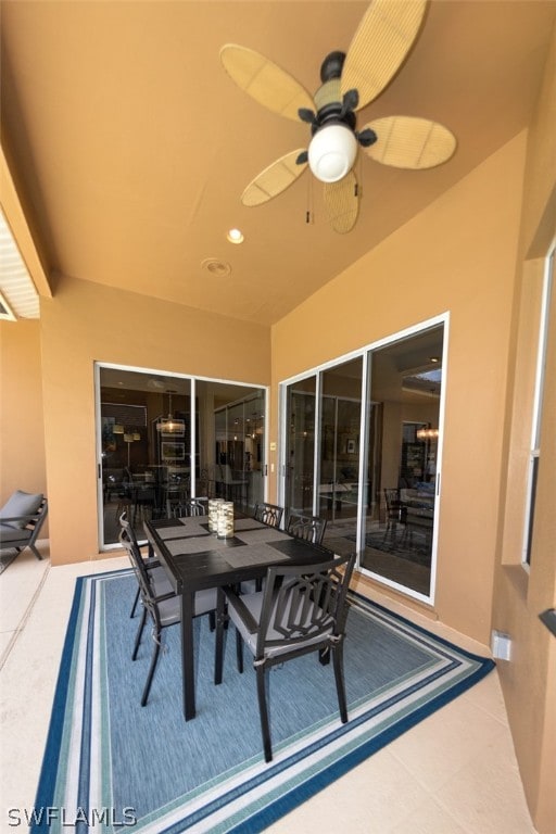 view of patio with ceiling fan