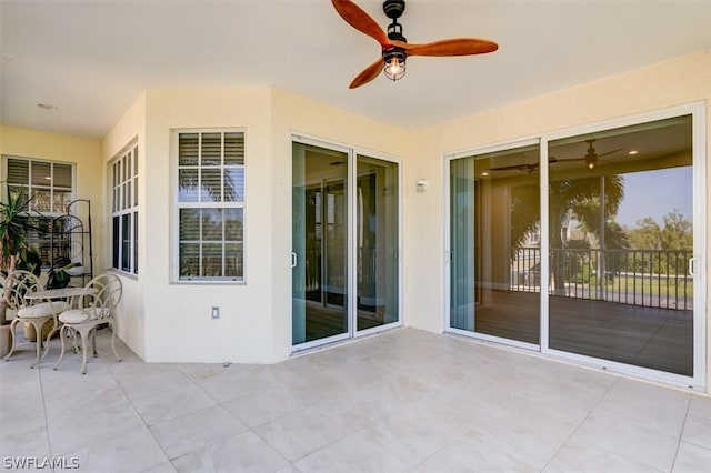 view of patio / terrace with ceiling fan