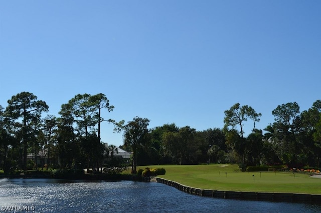 view of community featuring a water view