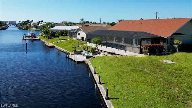 exterior space featuring a boat dock