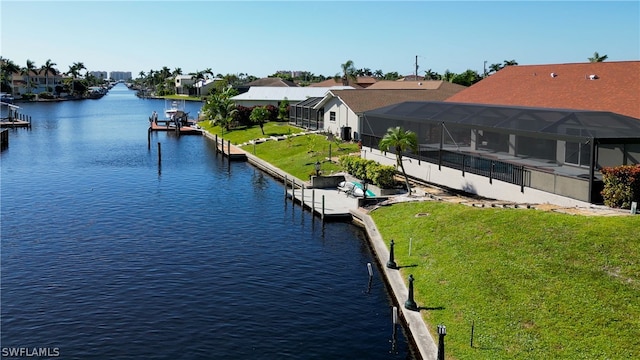 exterior space with a dock