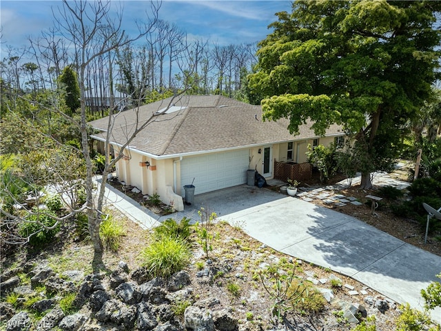 view of property exterior with a garage