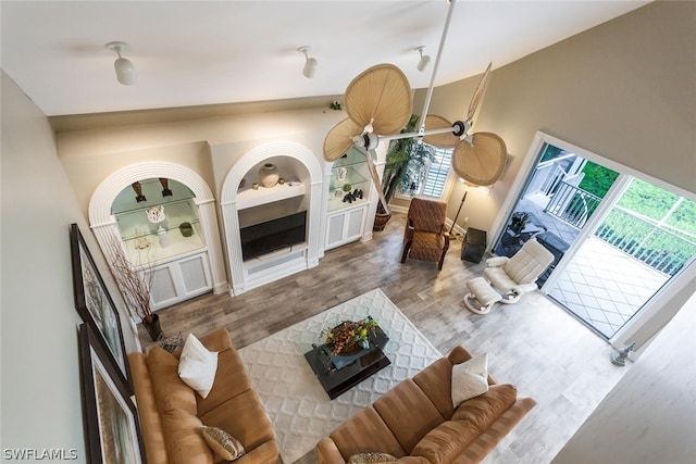 living room featuring hardwood / wood-style flooring