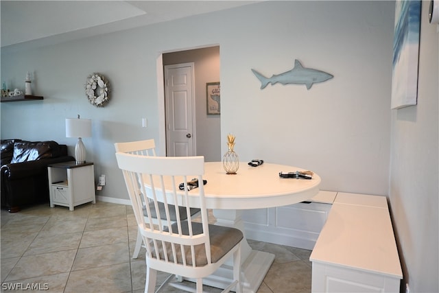 view of tiled dining area