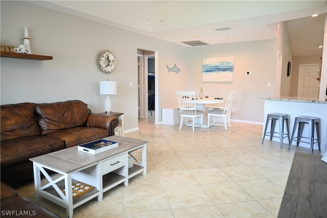 view of tiled living room