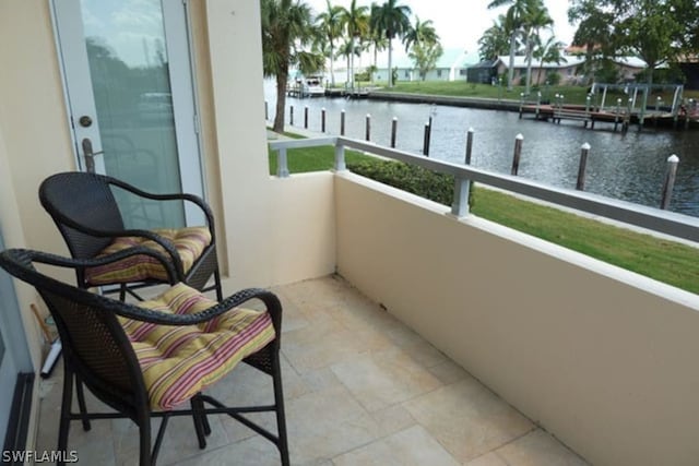 balcony with a water view