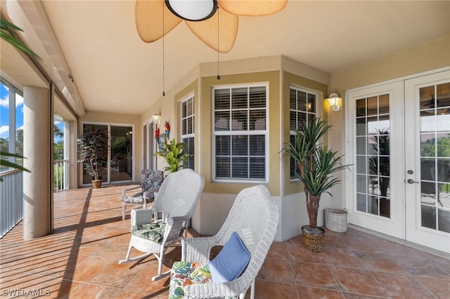 view of patio featuring french doors