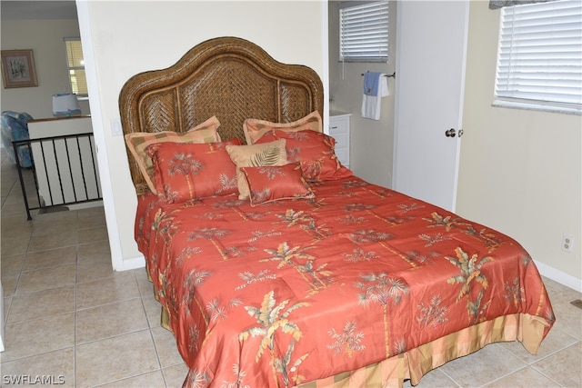 view of tiled bedroom