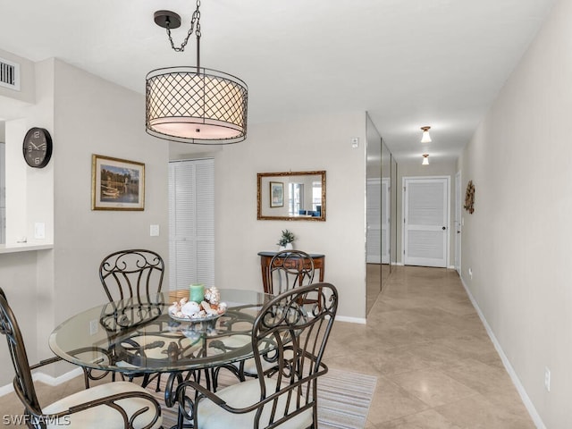 view of tiled dining room