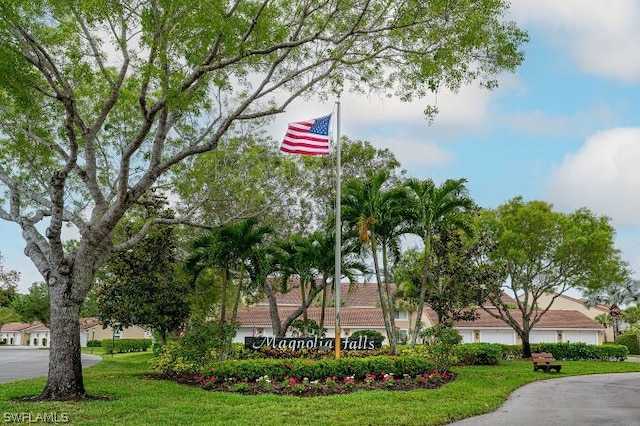 view of community sign