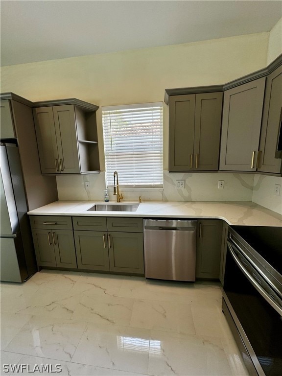 kitchen with sink and stainless steel appliances