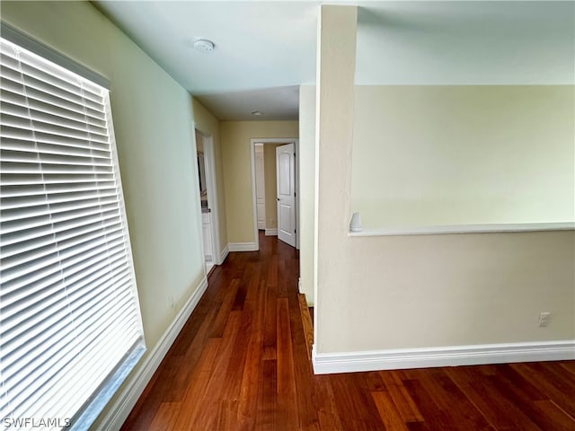 hall featuring dark hardwood / wood-style flooring