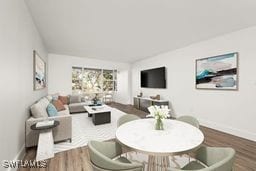 living room featuring hardwood / wood-style flooring