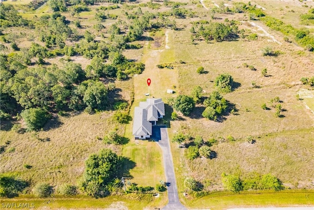 aerial view with a rural view